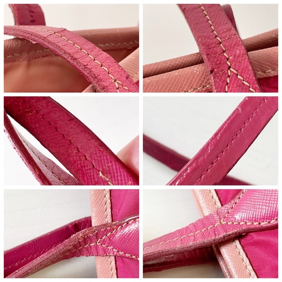Prada pink Tessuto nylon and leather shoulder tote bag - Picture 9 of 14